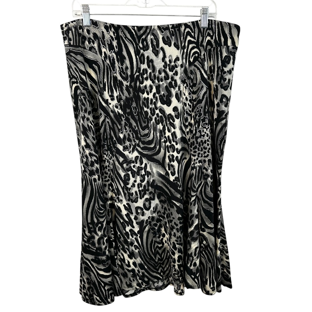 Simonton Says Large Midi Skirt Mixed Animal Black Whimsigoth Grunge 90s VTG 1367